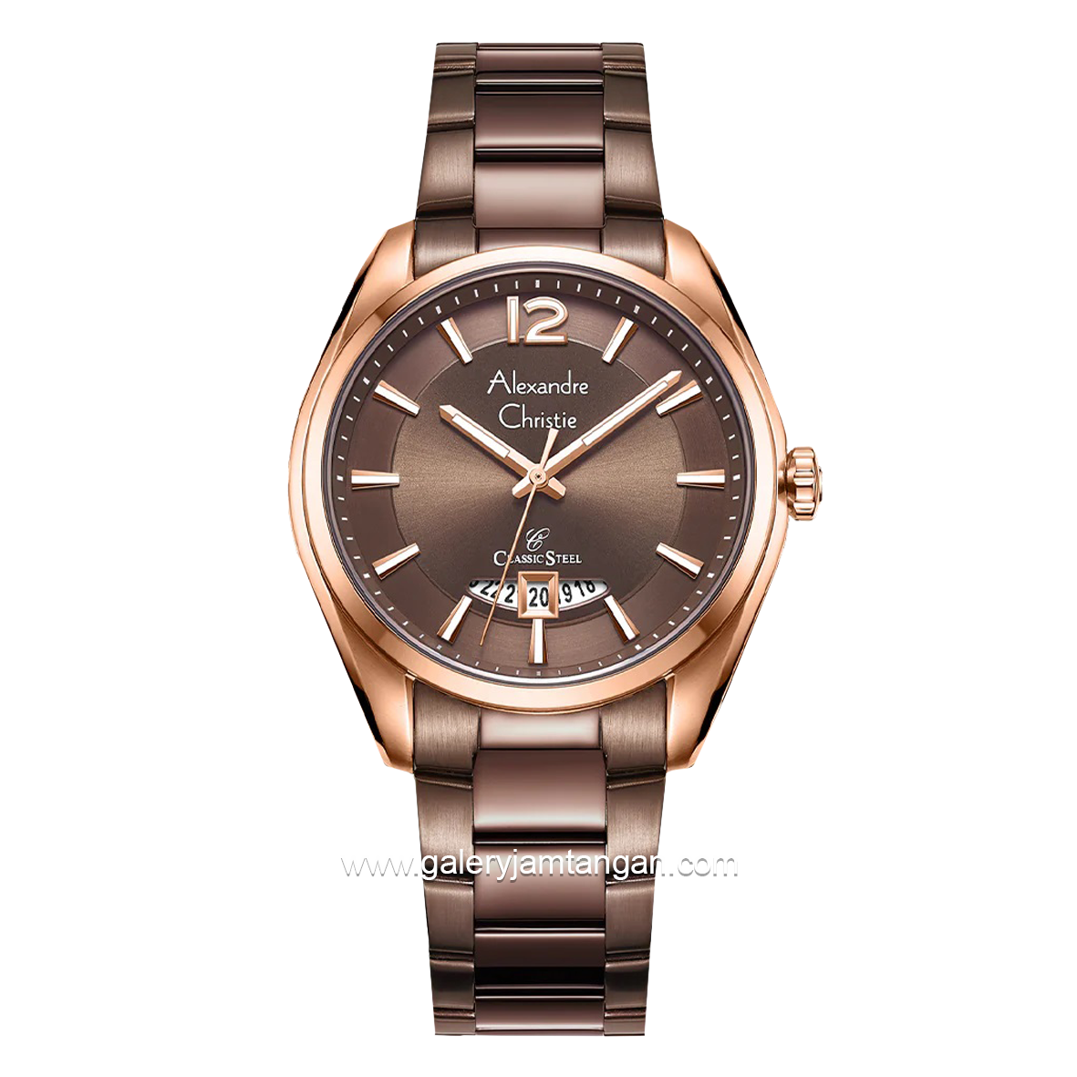 Alexandre Christie AC 8679 MD Brown Rosegold Stainless Steel
