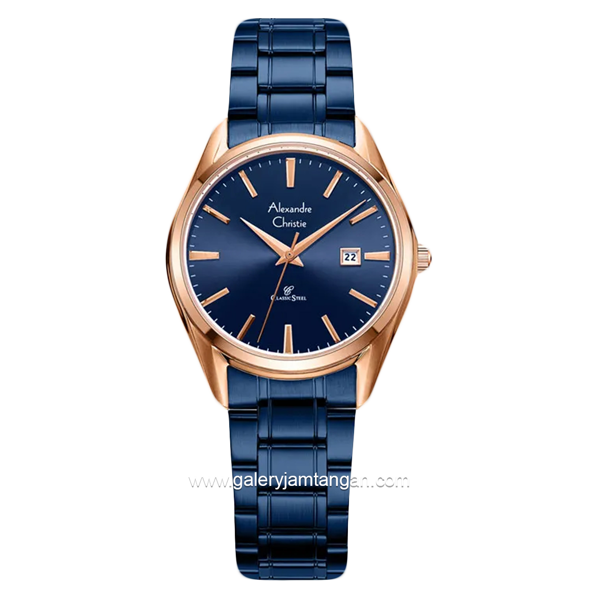 Alexandre Christie ClassicAC 8681 LDBURBU Blue Stainless Steel Strap