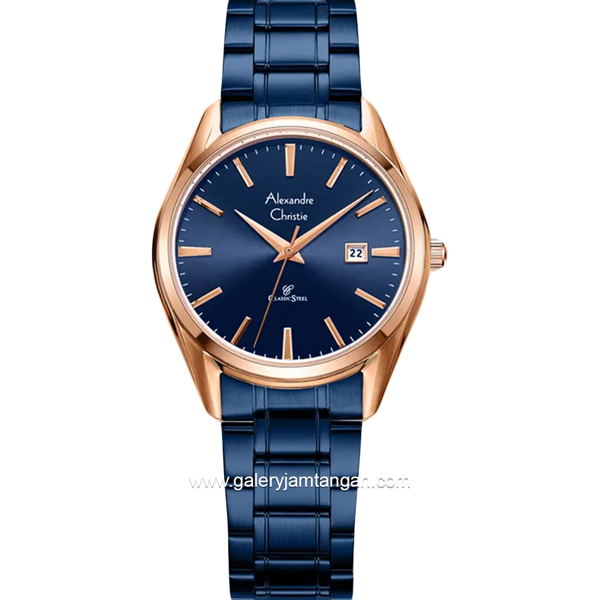 Alexandre Christie ClassicAC 8681 LDBURBU Blue Stainless Steel Strap