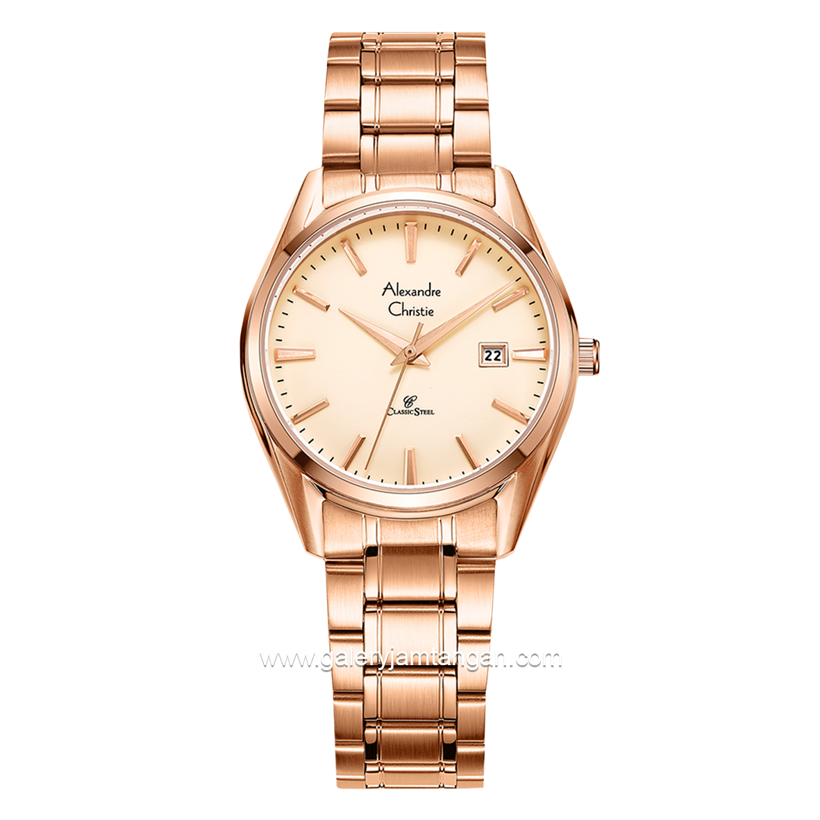 Alexandre Christie Classic AC 8681 LD Rosegold Stainless Steel Strap