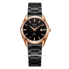 Alexandre Christie Classic AC 8681 LD Black Rosegold Stainless Steel Strap