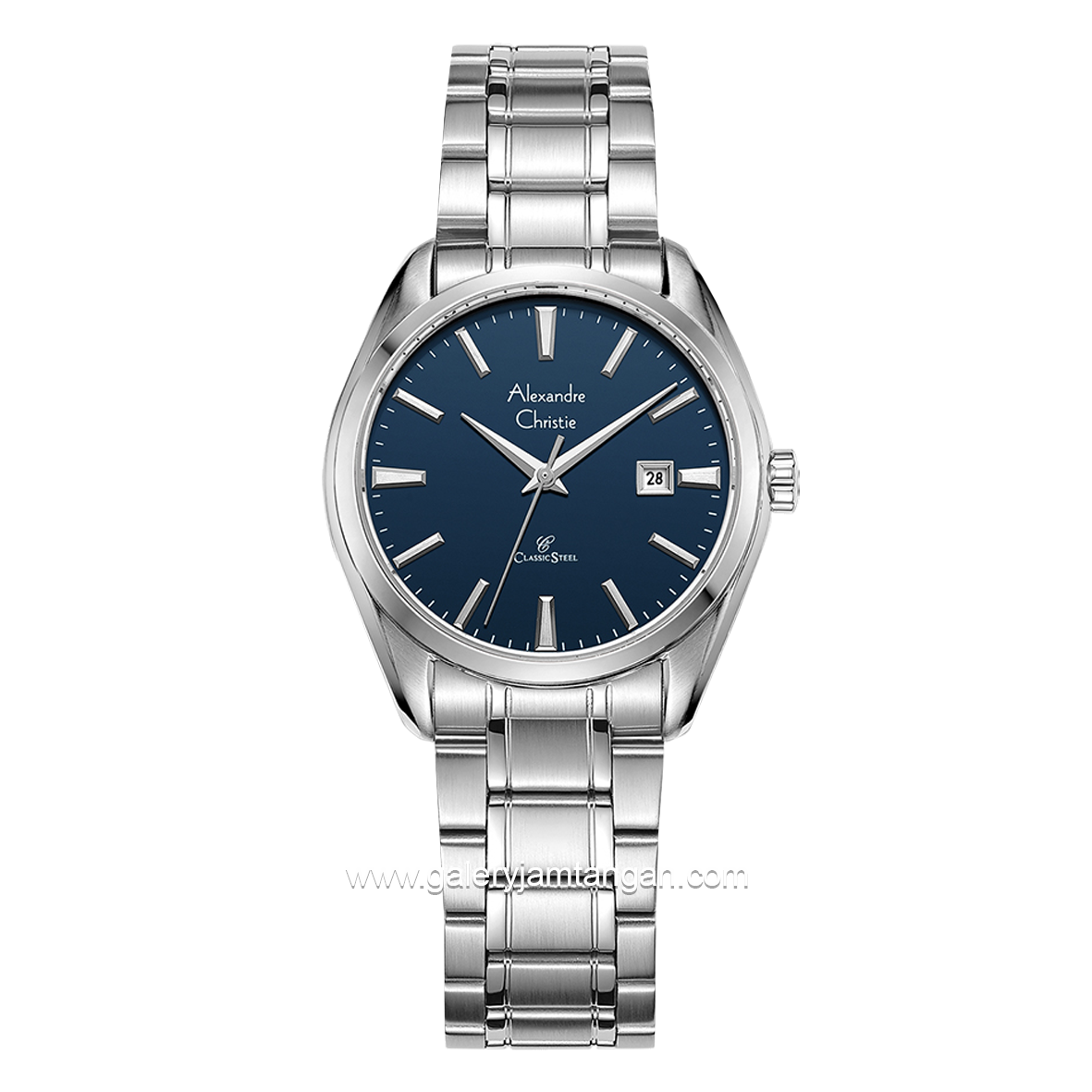 Alexandre Christie AC 8682 LD Silver Dial Blue Stainless Steel