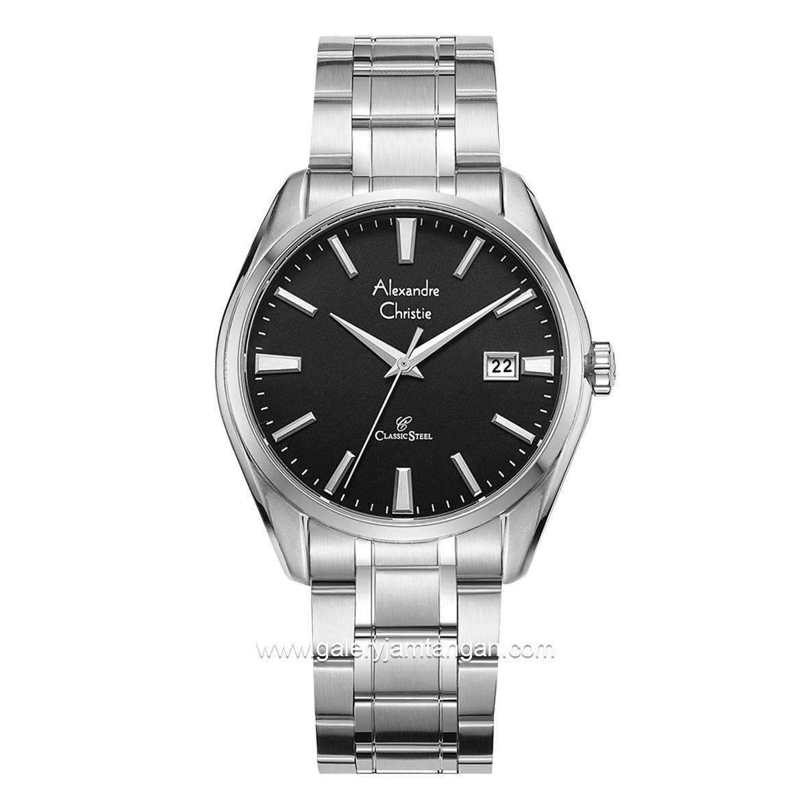 Alexandre Christie AC 8682 MD Silver Dial Black Stainless Steel