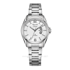 Alexandre Christie AC 8684 LD Silver Dial White Stainless Steel