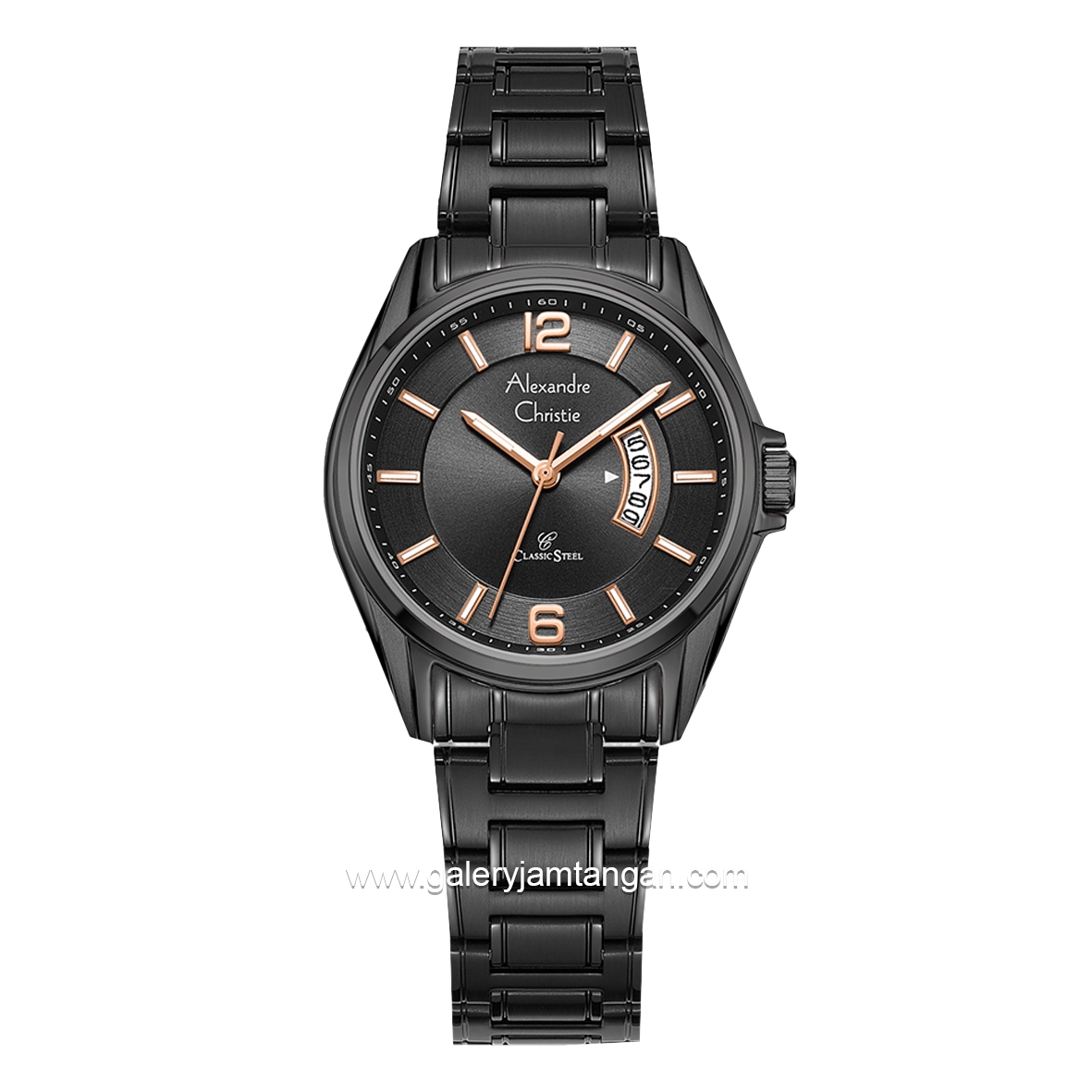 Alexandre Christie AC 8684 LD Black List Rosegold Stainless Steel