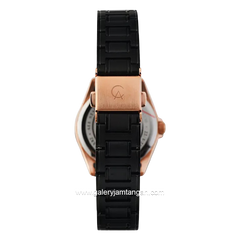 Alexandre Christie AC 8684 LDBBRBA Black Rosegold Stainless Steel