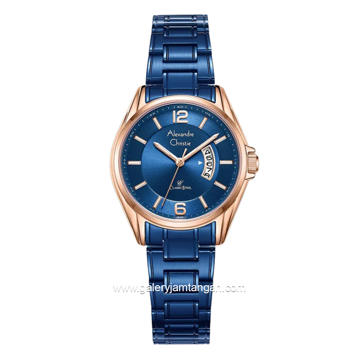 Alexandre Christie AC 8684 LDBURBU Blue Rosegold Stainless Steel
