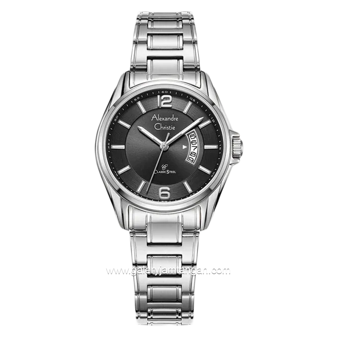 Alexandre Christie AC 8684 LDBSSBA Silver Dial Black Stainless Steel