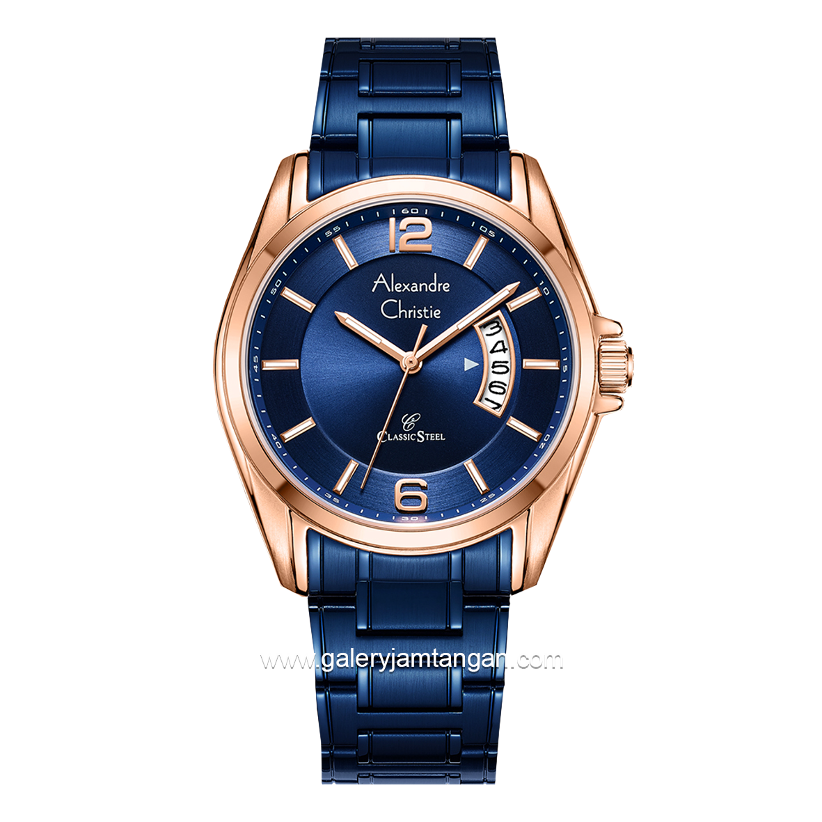 Alexandre Christie AC 8684 MD Blue Rosegold Stainless Steel