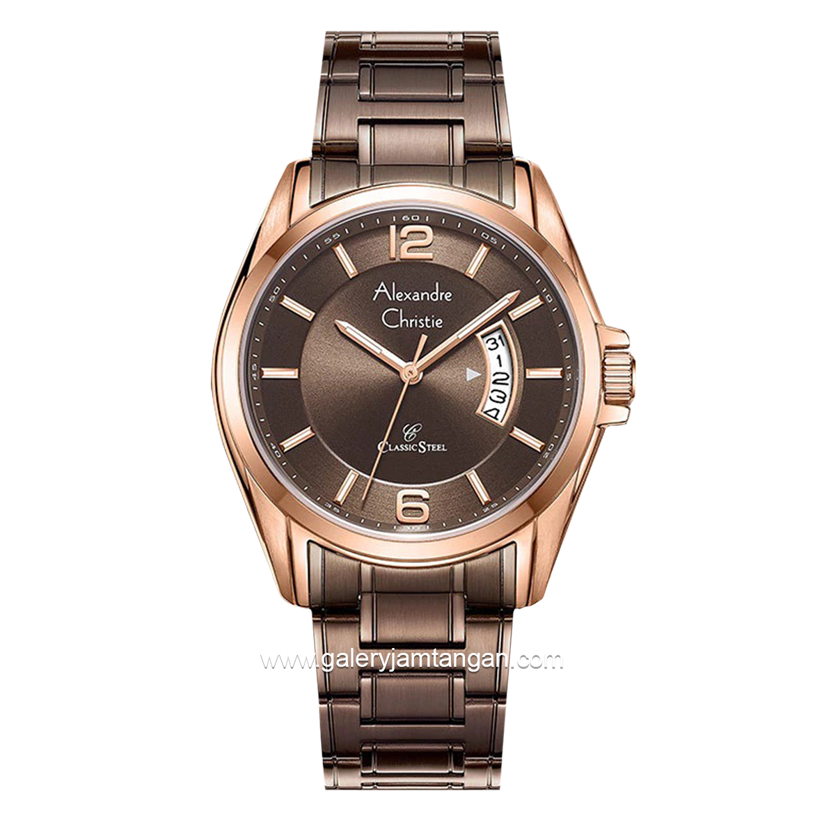 Alexandre Christie AC 8684 MD Brown Rosegold Stainless Steel