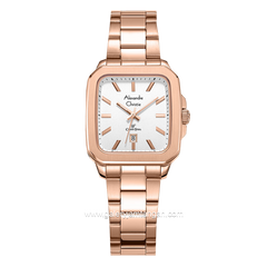 Alexandre Christie AC 8687 LD Rosegold Dial White Stainless Steel