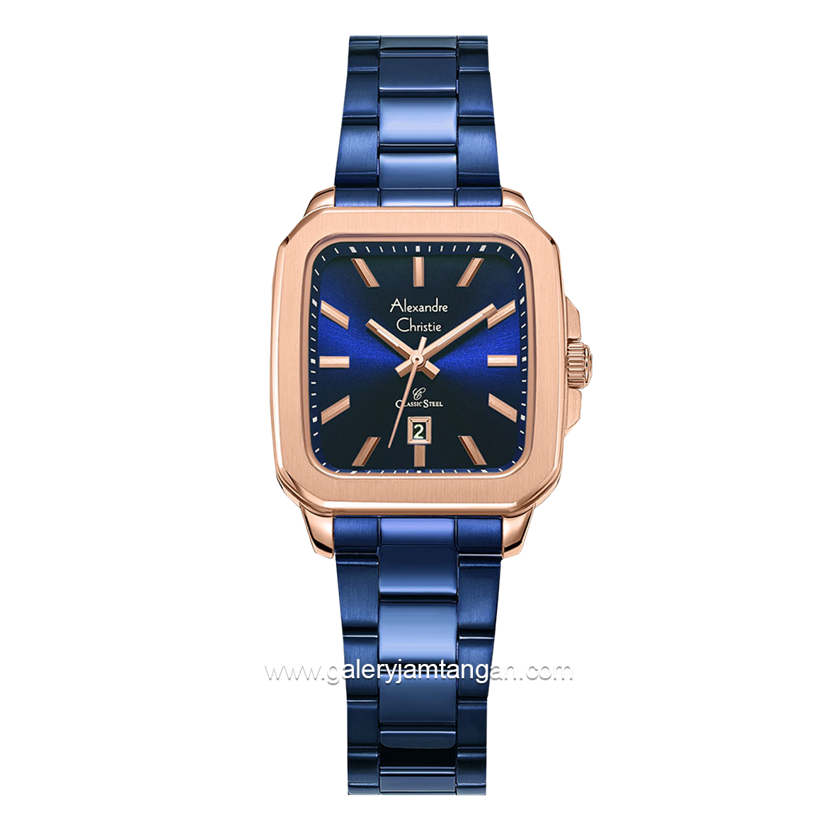 Alexandre Christie AC 8687 LD Blue Rosegold Stainless Steel