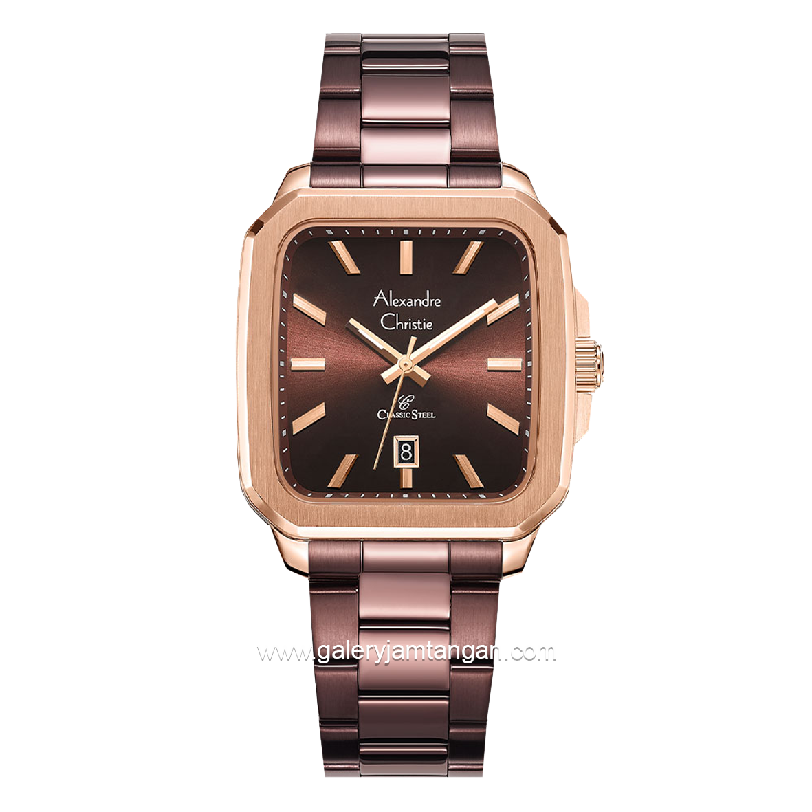Alexandre Christie AC 8687 MD Brown Rosegold Stainless Steel