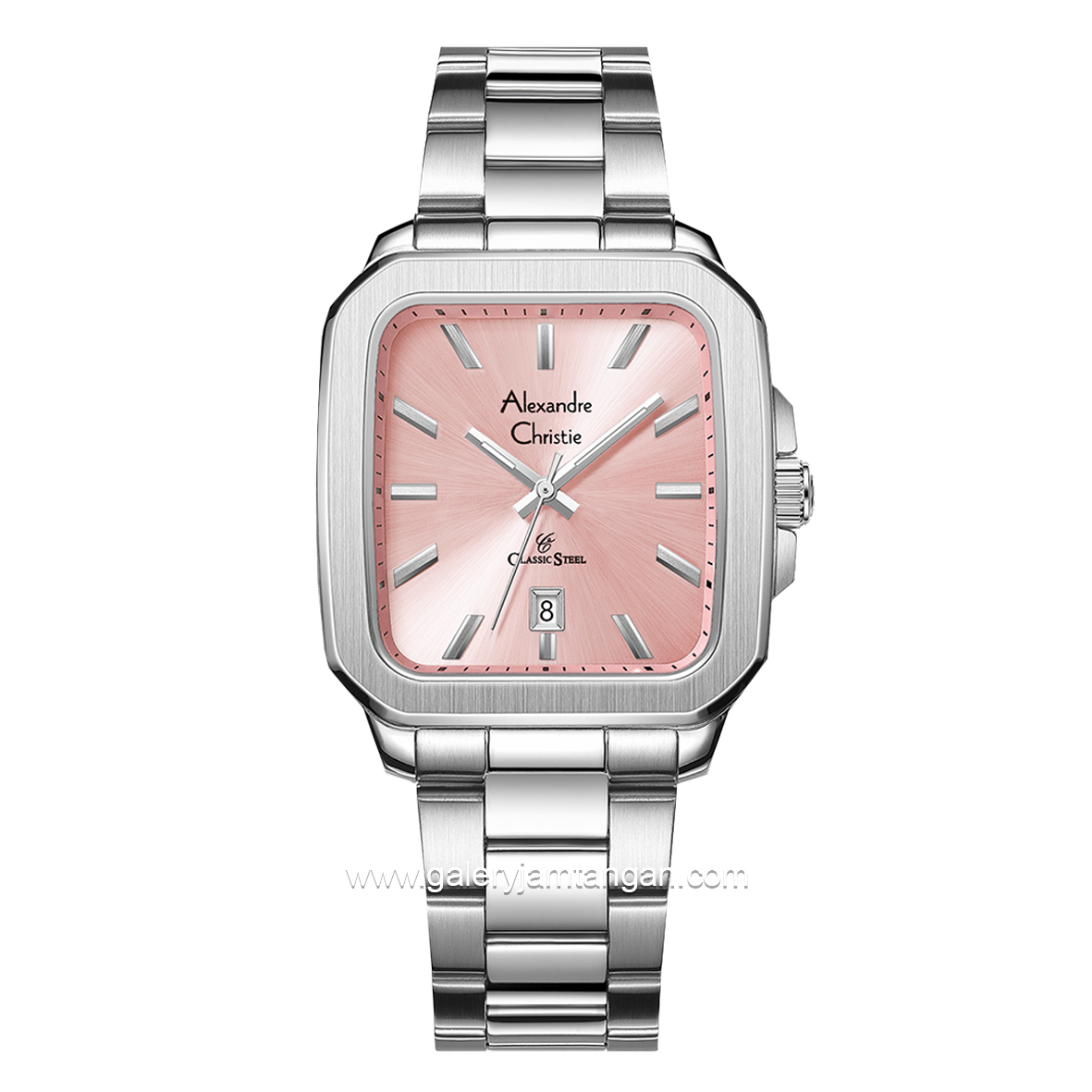 Alexandre Christie AC 8687 MD Macaron Silver Dial Pink Stainless Steel