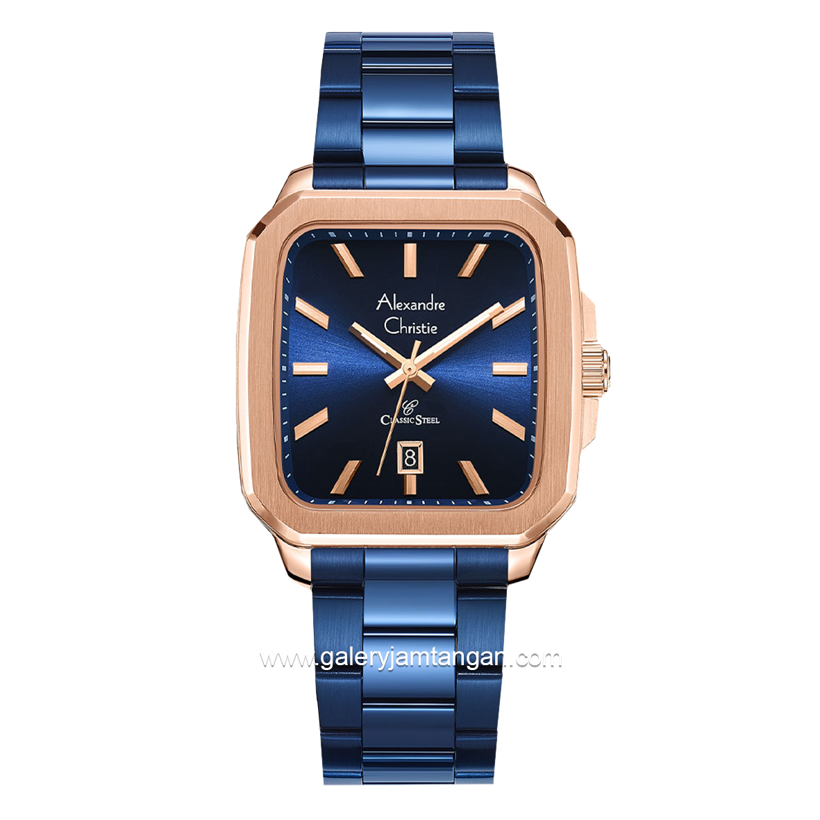 Alexandre Christie AC 8687 MD Blue Rosegold Stainless Steel