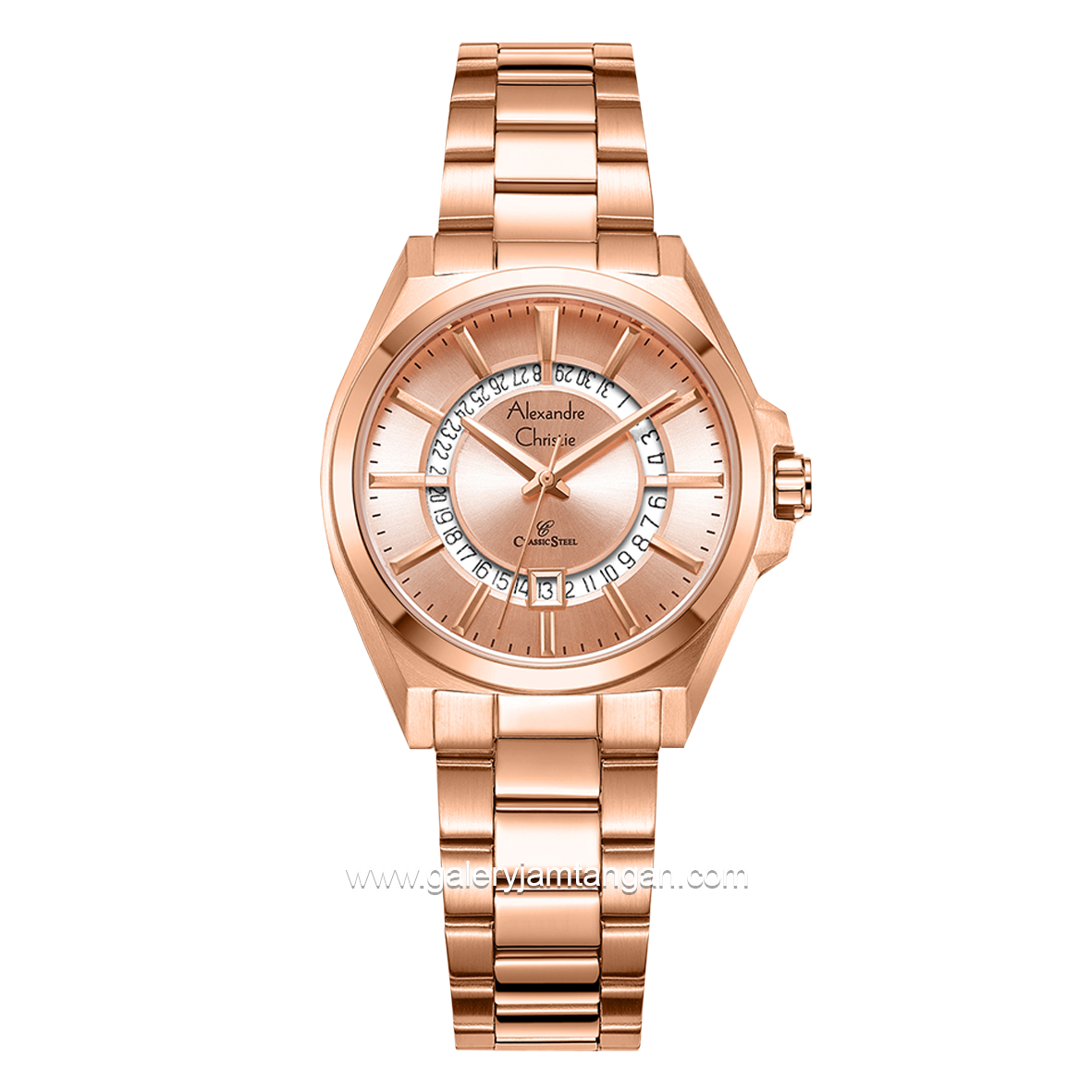 Alexandre Christie AC 8688 LD Rosegold Stainless Steel Strap