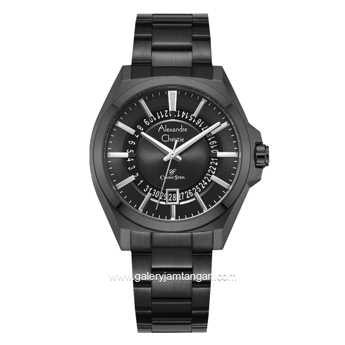 Alexandre Christie AC 8688 MD Full Black Stainless Steel Strap