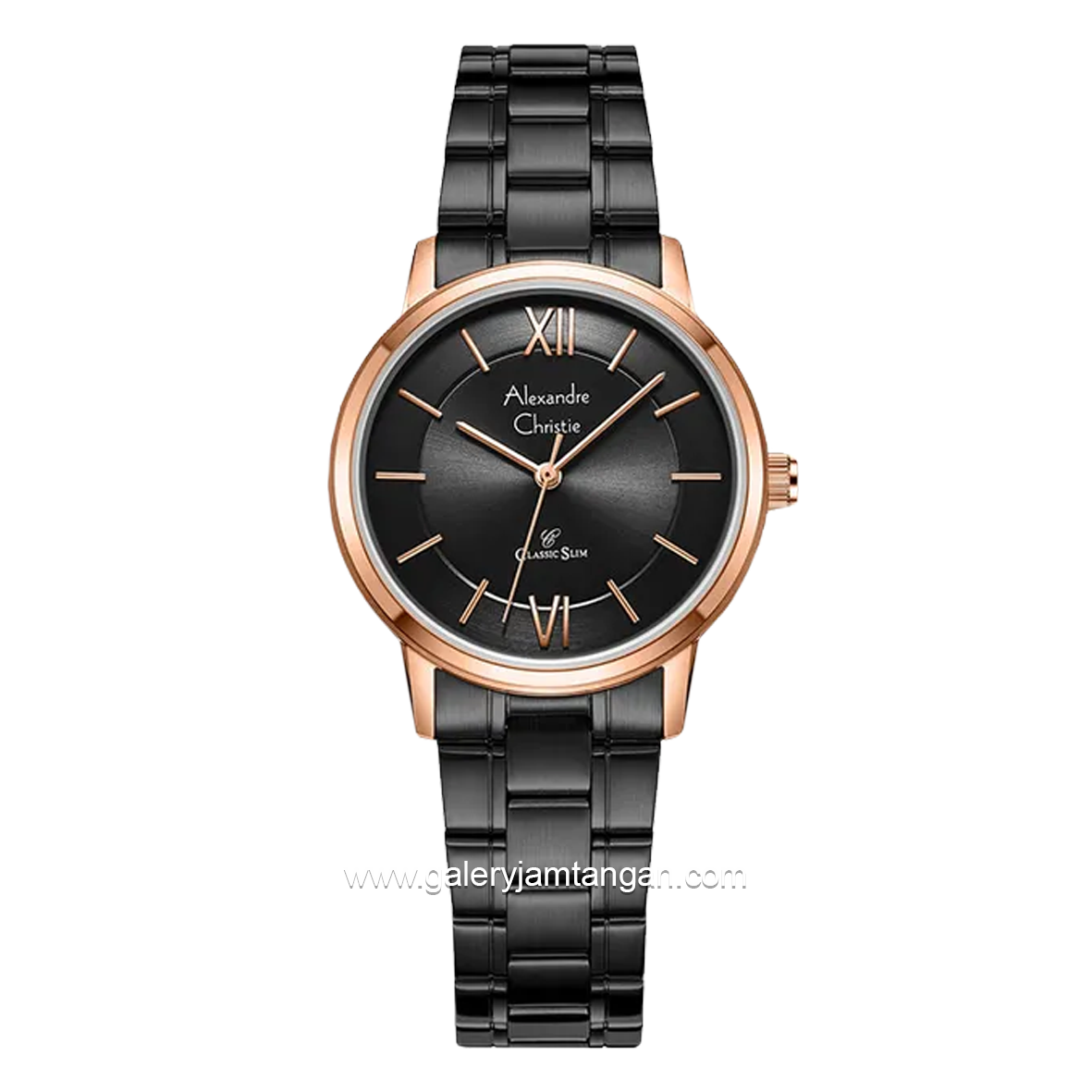 Alexandre Christie AC 8689 LH Black Rosegold Stainless Steel