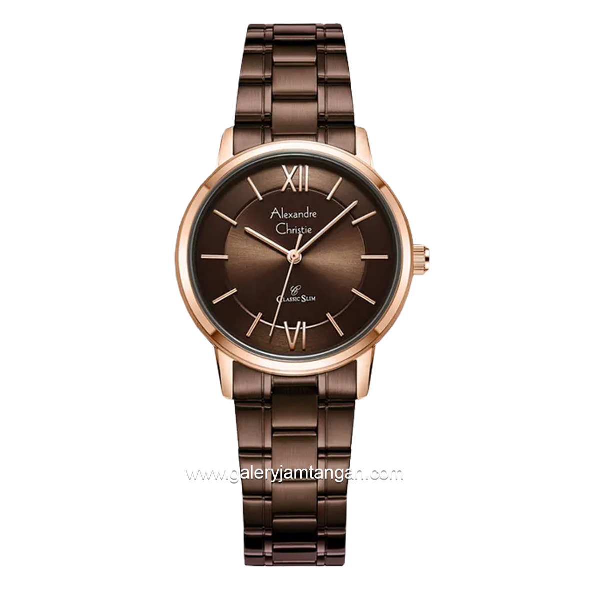 Alexandre Christie AC 8689 LH Brown Rosegold Stainless Steel