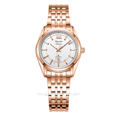 Alexandre Christie AC 8690 LD Rosegold Dial White Stainless Steel