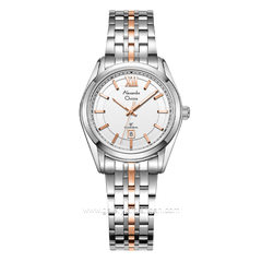 Alexandre Christie AC 8690 LD Silver Combinasi Rosegold Dial White Stainless Steel