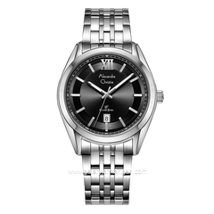 Alexandre Christie AC 8690 MD SIlver Dial Black Stainless Steel