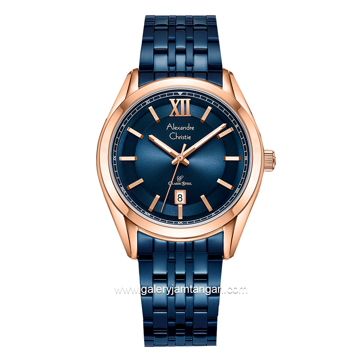 Alexandre Christie AC 8690 MD Blue Rosegold Stainless Steel