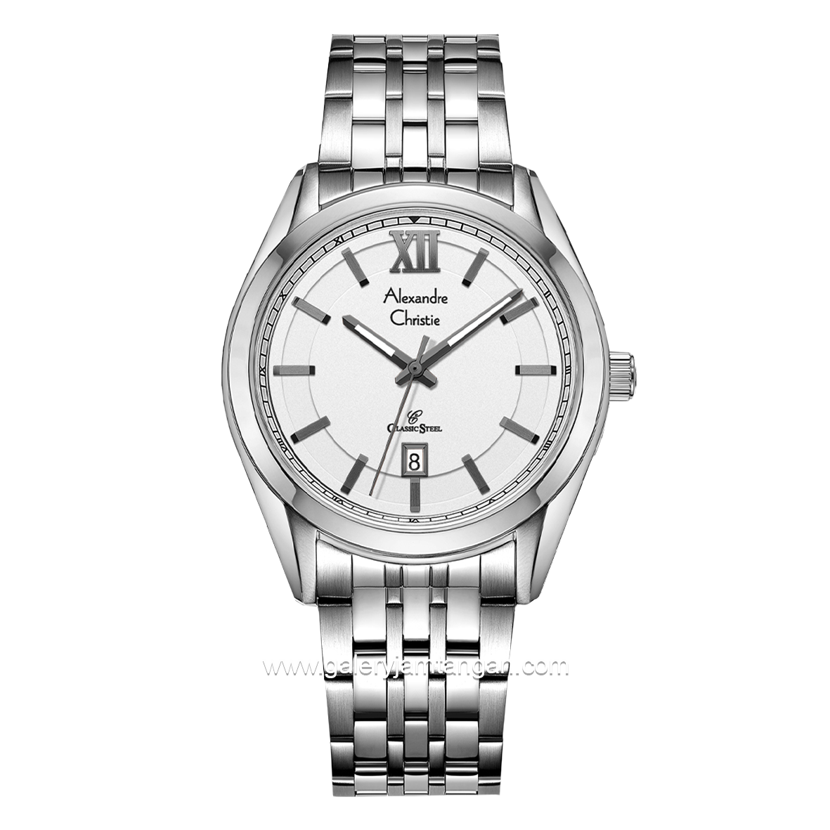 Alexandre Christie AC 8690 MD SIlver Dial White Stainless Steel