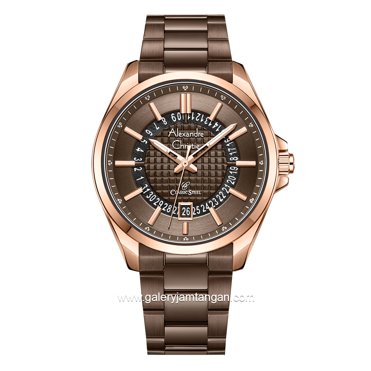 Alexandre Christie AC 8691 MD Brown Rosegold Stainless Steel