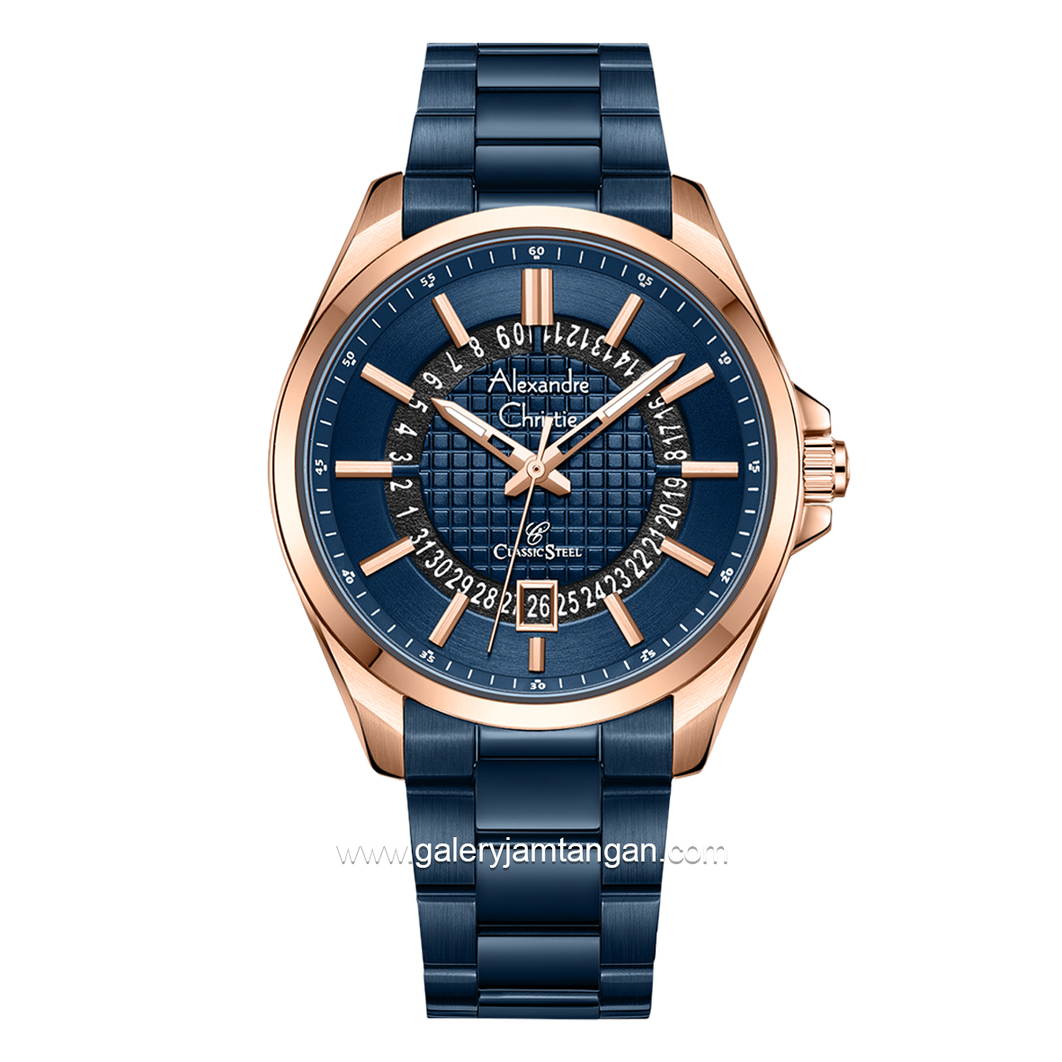 Alexandre Christie AC 8691 MD Blue Rosegold Stainless Steel
