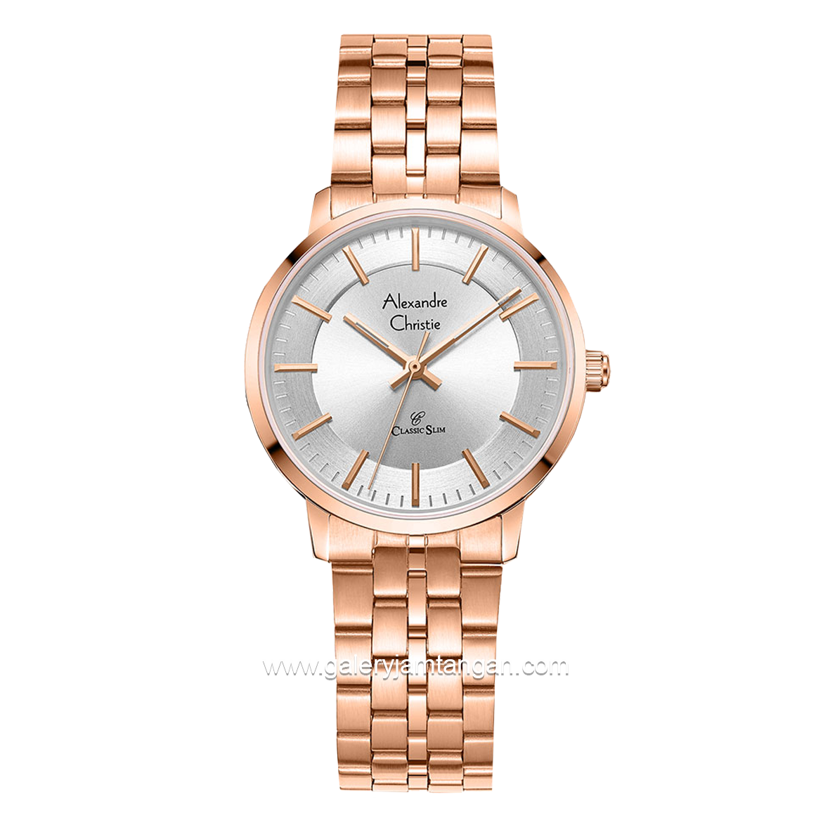 Alexandre Christie AC 8692 LH Rosegold Dial White Stainless Steel