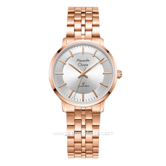 Alexandre Christie AC 8692 LH Rosegold Dial White Stainless Steel