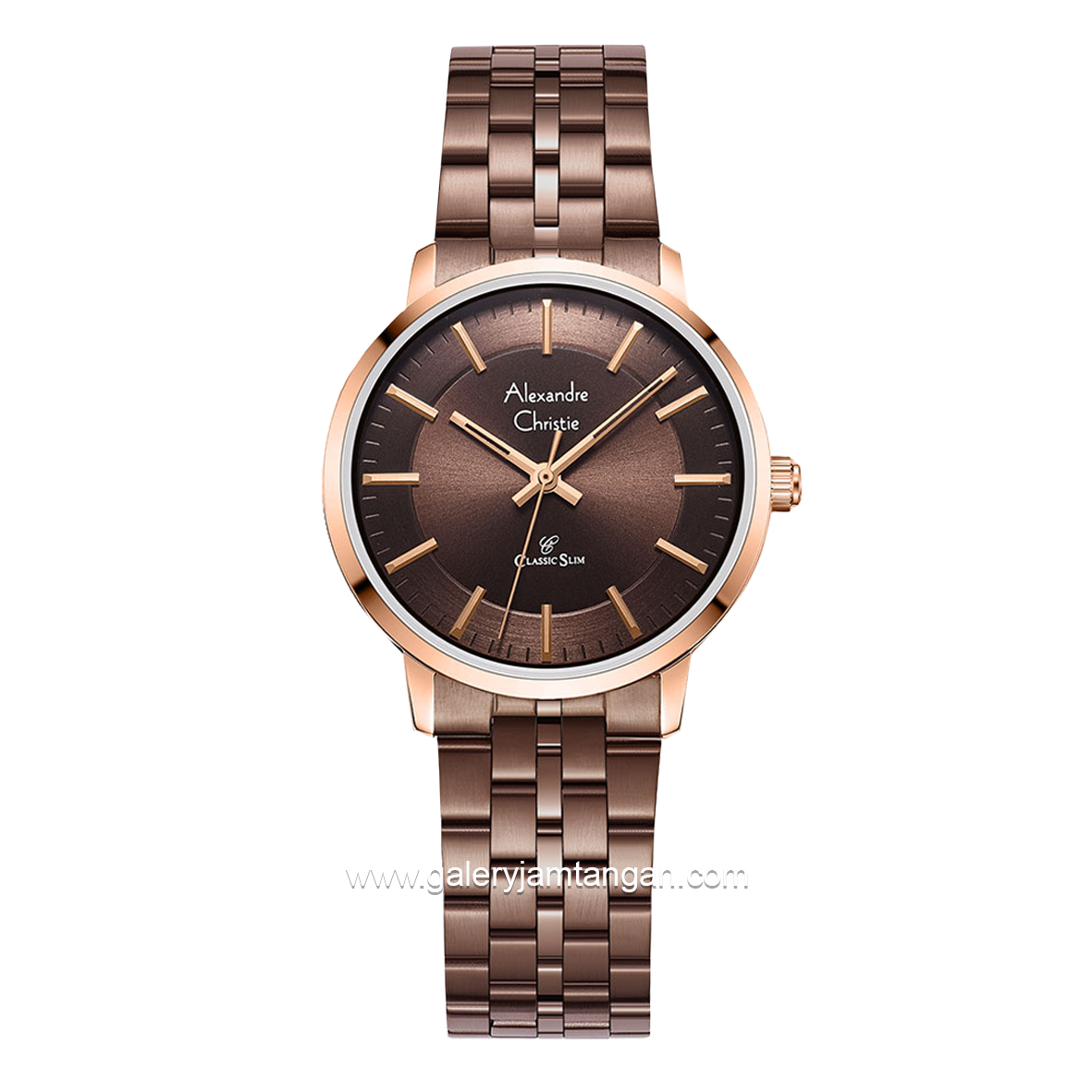 Alexandre Christie AC 8692 LH Brown Rosegold Stainless Steel