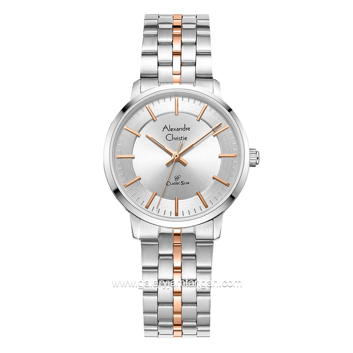 Alexandre Christie AC 8692 LH Silver Combinasi Rosegold Stainless Steel