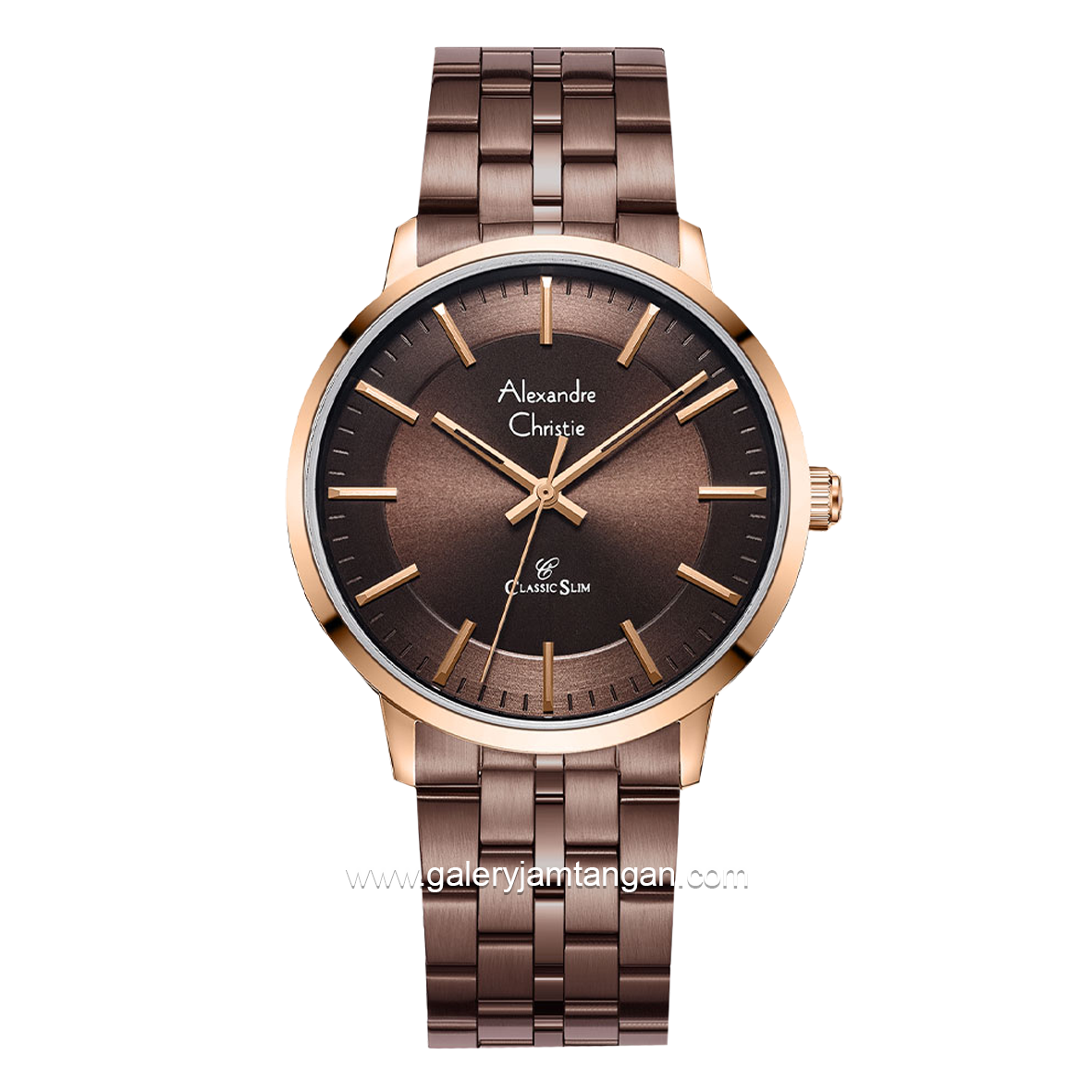 Alexandre Christie AC 8692 MH Brown Rosegold Stainless Steel