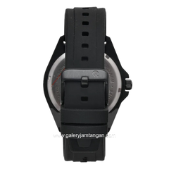 Alexandre Christie AC 8693 MD Black Dial White Rubber Strap
