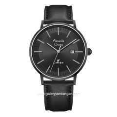 Alexandre Christie AC 8694 MD Full Black Leather Strap