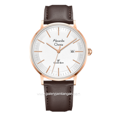 Alexandre Christie AC 8694 MD Brown Rosegold Leather Strap