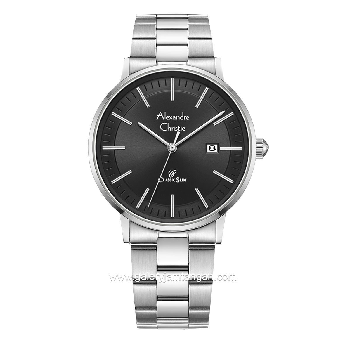 Alexandre Christie AC 8694 MD Silver Dial Black Stainless Steel
