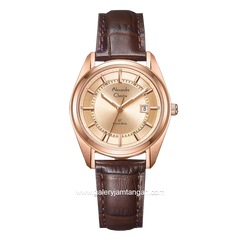 Alexandre Christie AC 8695 LD Brown Rosegold Leather Strap