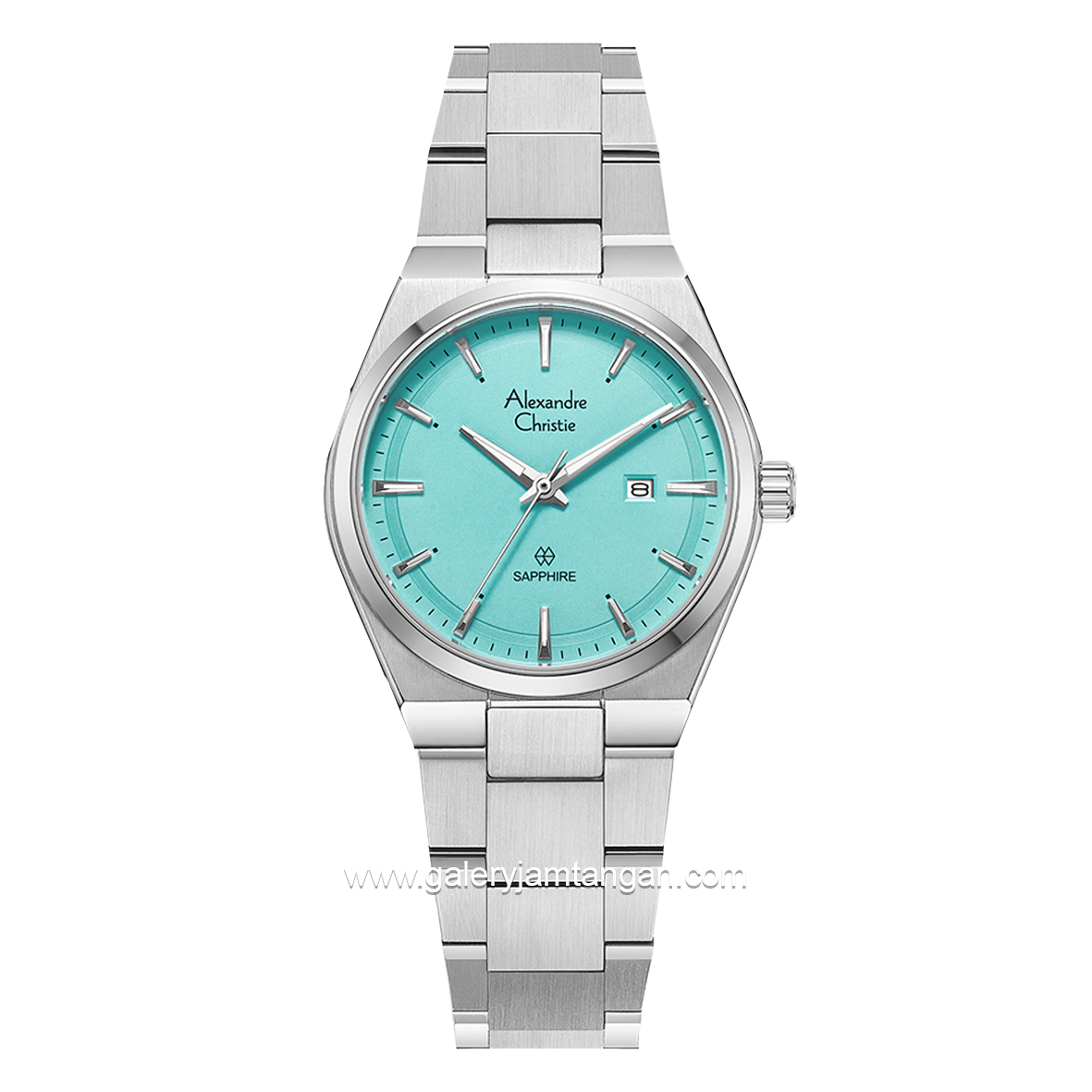 Alexandre Christie AC 8697 LD Silver Dial Blue Shappire Stainless Steel