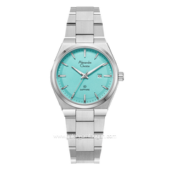 Alexandre Christie AC 8697 LD Silver Dial Blue Shappire Stainless Steel
