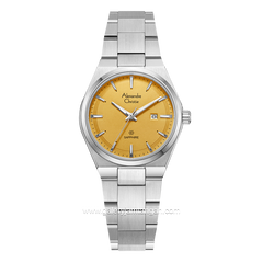 Alexandre Christie AC 8697 LD Silver Dial Yellow Shappire Stainless Steel