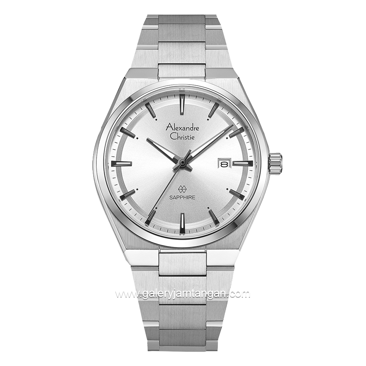 Alexandre Christie AC 8697 MD Silver Dial White Shappire Stainless Steel
