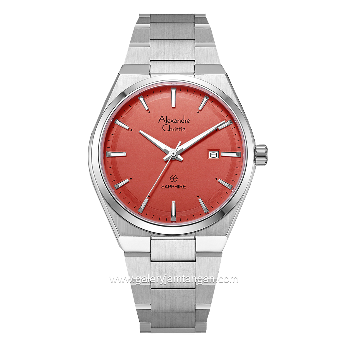 Alexandre Christie AC 8697 MD Silver Dial Red Shappire Stainless Steel