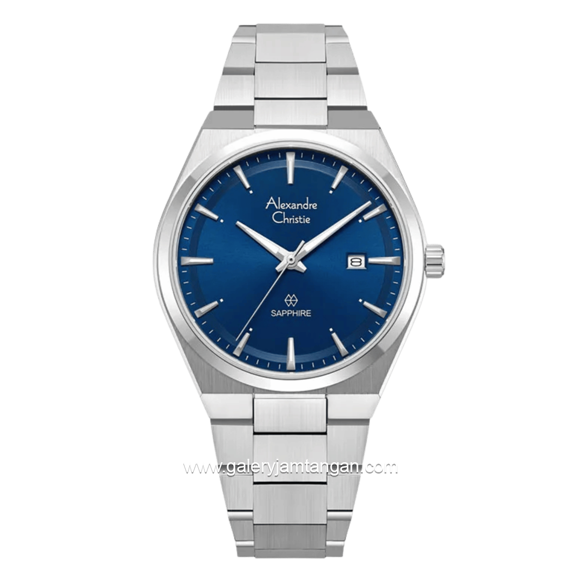 Alexandre Christie AC 8697 MD BSSBU Silver Dial Navy Shappire Stainless Steel