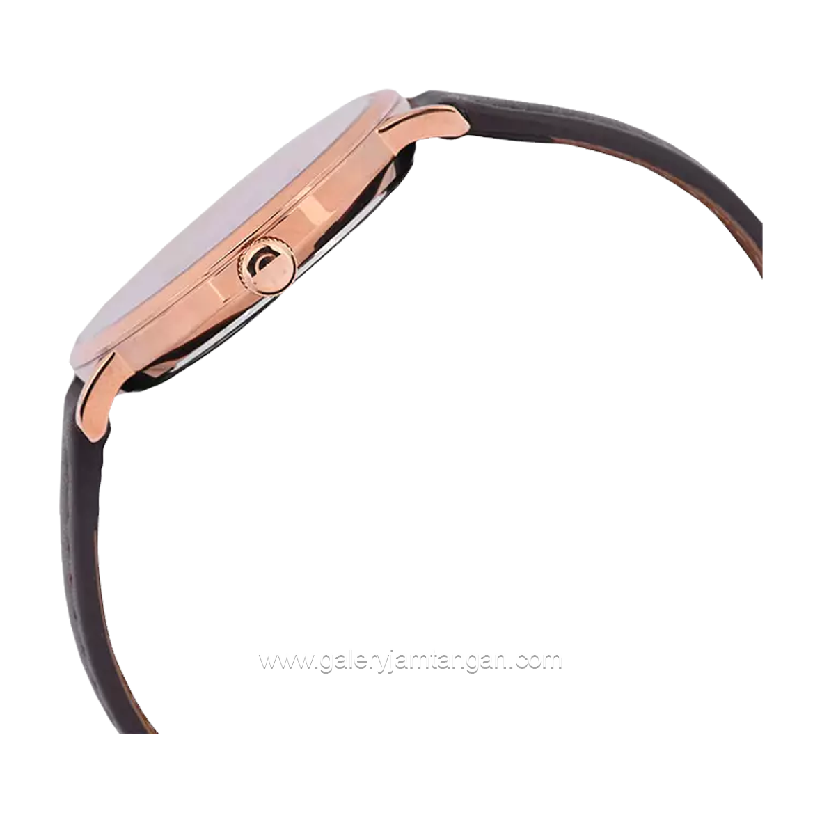 Alexandre Christie AC 8698 MH Brown Rosegold Leather Strap