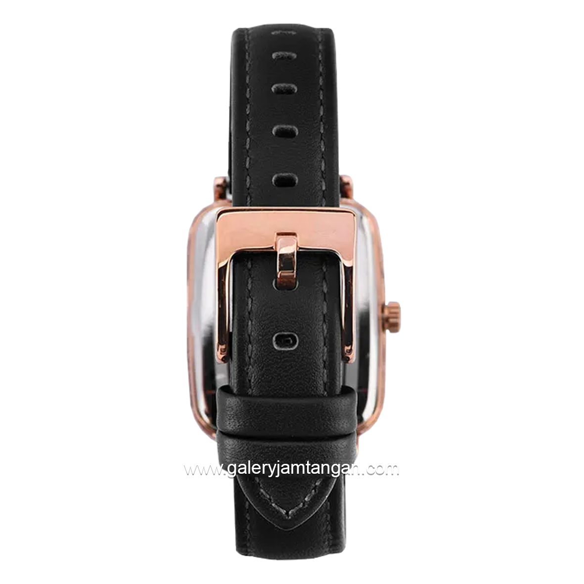 Alexandre Christie AC 8699 MH Black Rosegold Leather Strap
