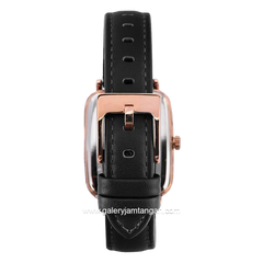 Alexandre Christie AC 8699 MH Black Rosegold Leather Strap
