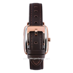Alexandre Christie AC 8699 MH Brown Rosegold Leather Strap